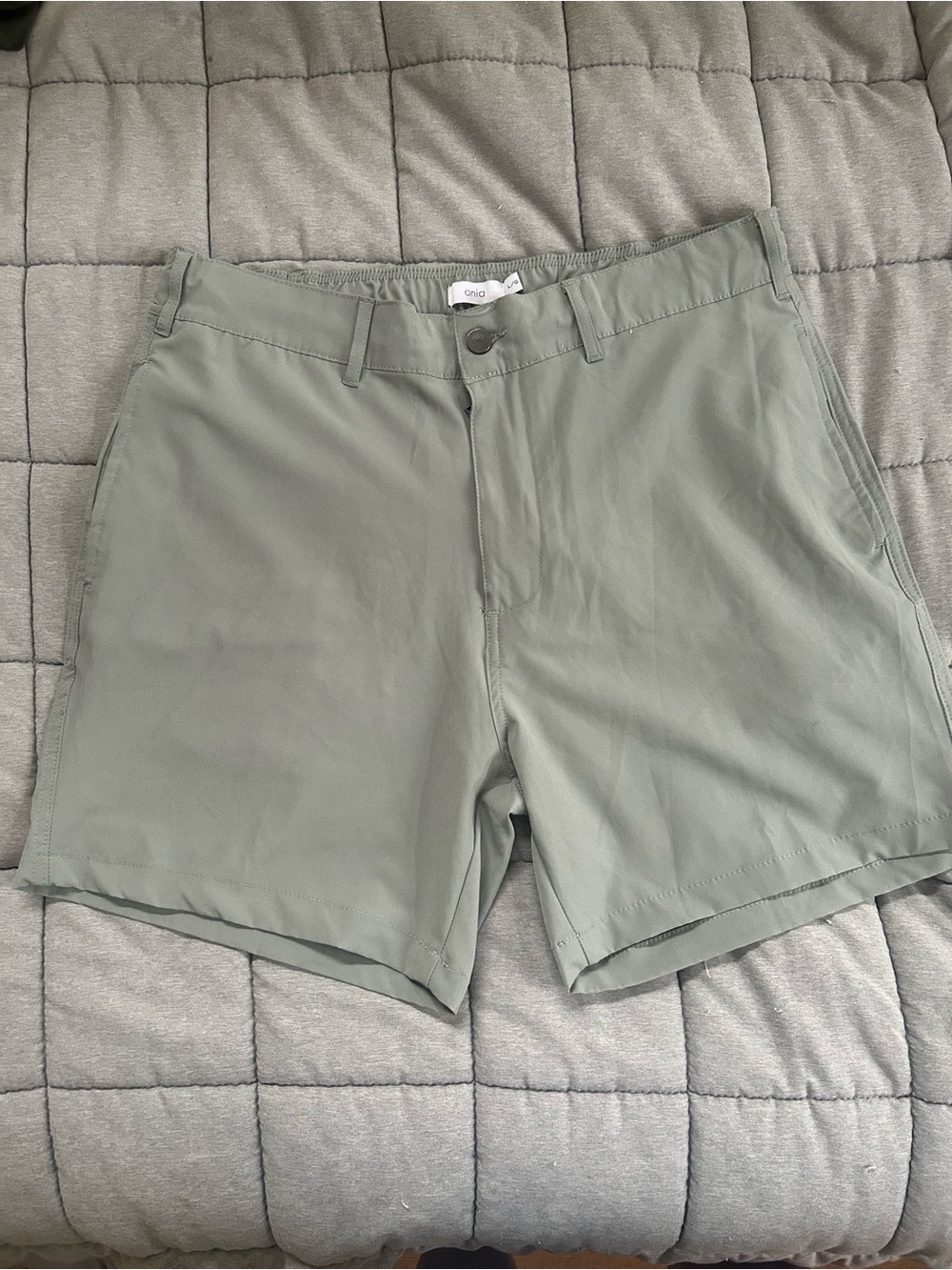 Onia Men's Sage Green Flat Front Shorts